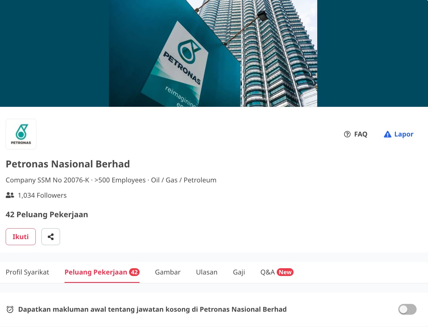 Kerja Kosong PETRONAS